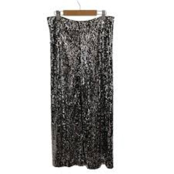 NWT Maeve by Anthropologie Colette Sequin Wide-Leg Pants – Silver (Plus 20W) - Picture 3 of 4